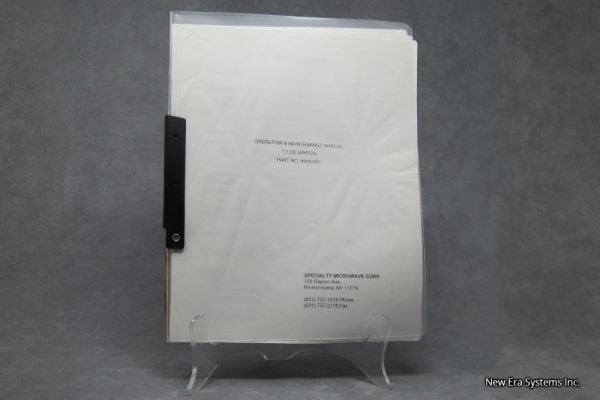 Specialty Microwave Corp. 1:1 DC Switch Manual