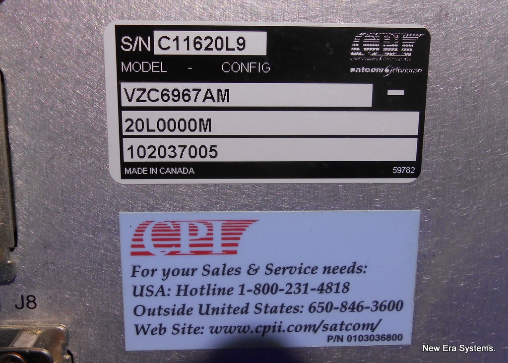 CPI VZC6967AM 700W C-Band TWT BUC